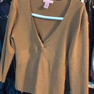 Bandolino Camel V-Neck Sweater